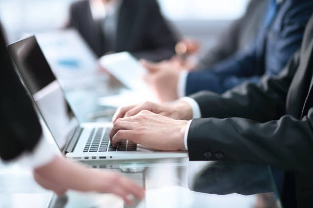istock Young businessman working with laptop at office 658400518