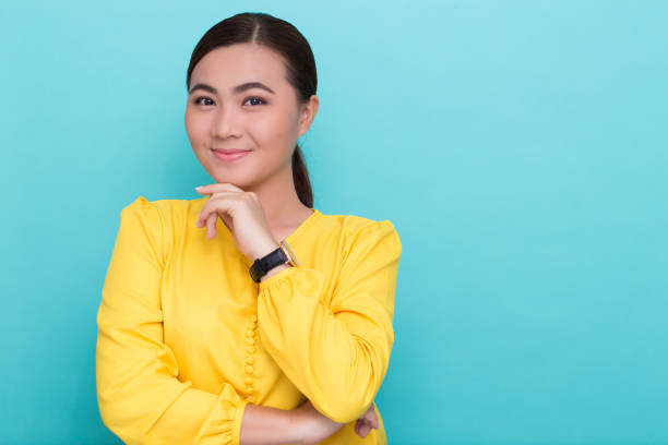 istock Happy woman on isolated background 658403642