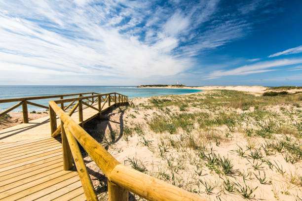 zahara de los atunes sandigen strand und dünen, spanien - tarifa stock-fotos und bilder