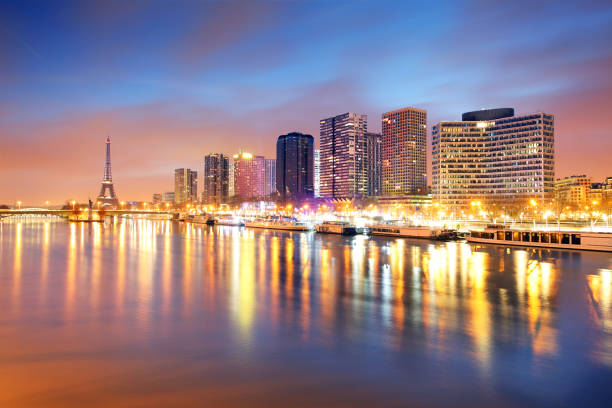 istock Skyline of Paris at night with seine 658403706