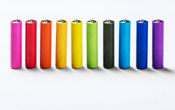 istock Different colors of alkaline batteries 658404780