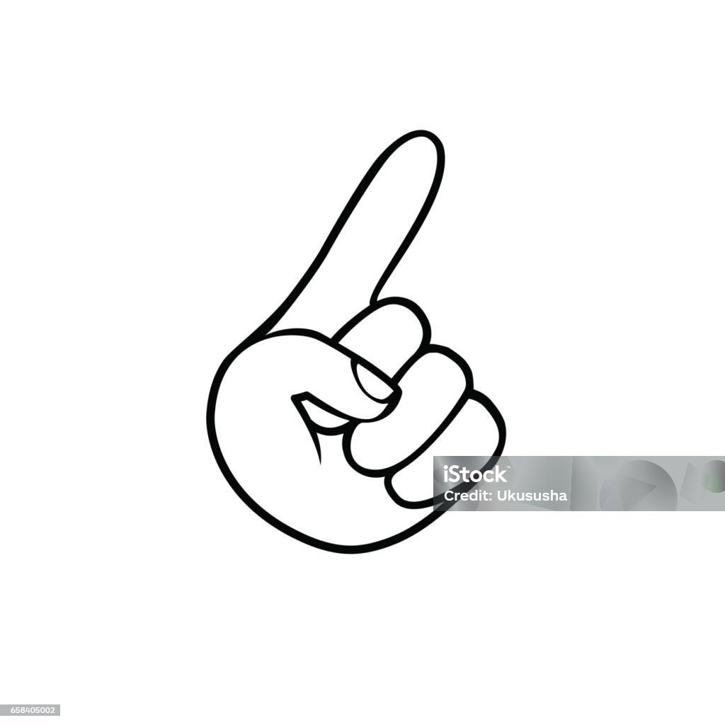 Zeiger Finger Zeigefinger Schwarz Auf Weißem Zeigersymbol Stock Vektor Art und mehr ...