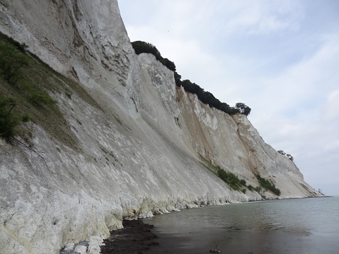 Famous chalk cliff beach in Denmark