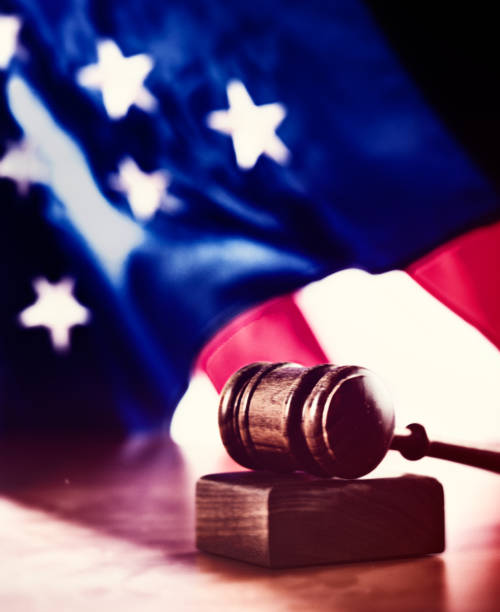 istock Judge's gavel with US flag, symbolizing American justice 658427346