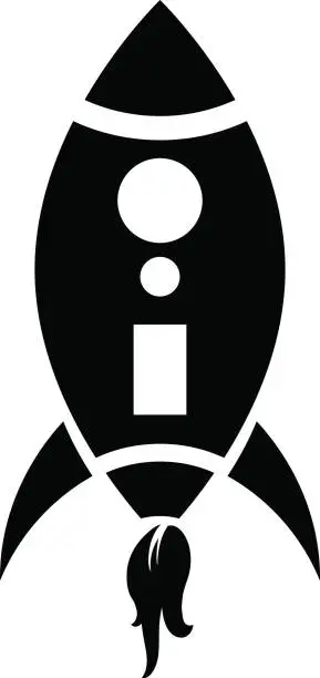 Vector illustration of Simple rocket icon