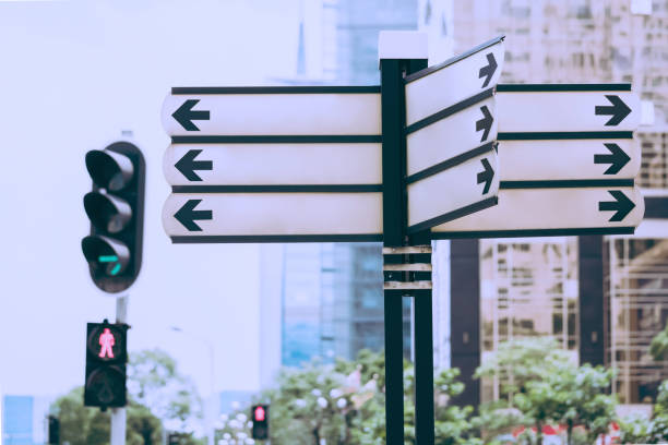 istock Urban blank road sign 658443312