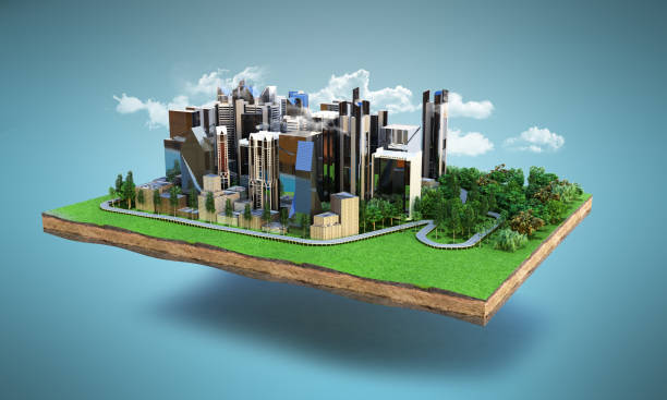 istock Image of a modern city surrounded by nature landscape 658458014