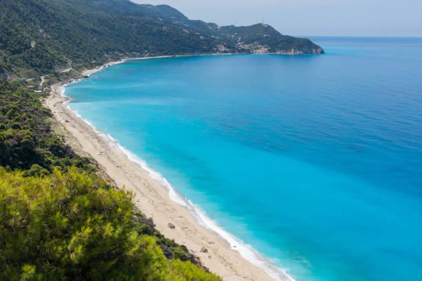 istock Panoramic view of Kokkinos Vrachos Beach with blue waters, Lefkada, Greece 658465288
