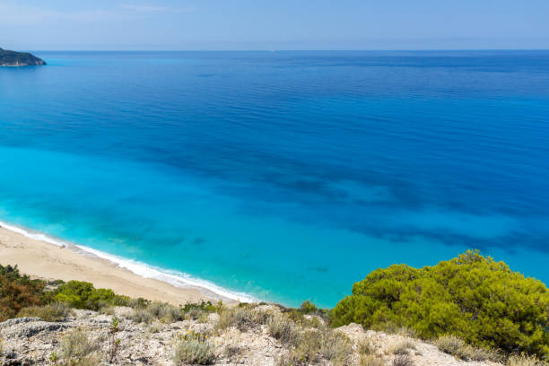 istock Panoramic view of Kokkinos Vrachos Beach with blue waters, Lefkada, Greece 658465302