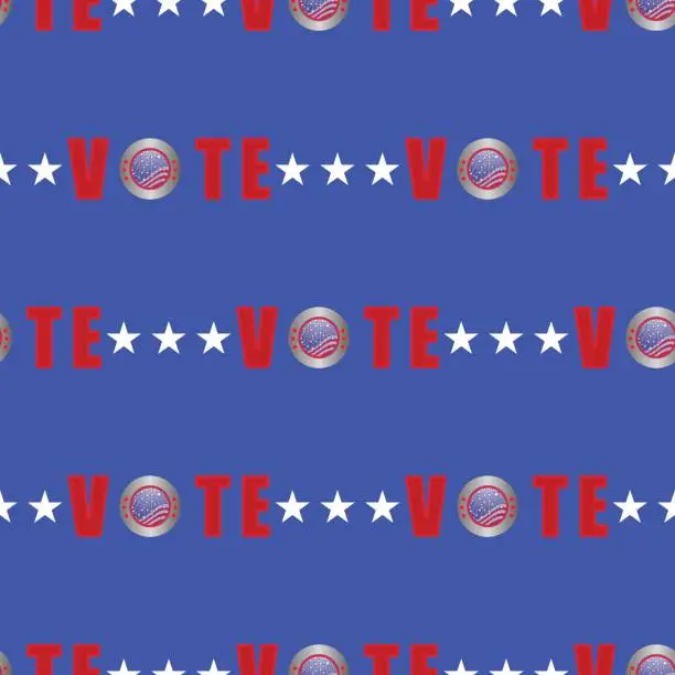 Vector illustration of American Vote Seamless Pattern