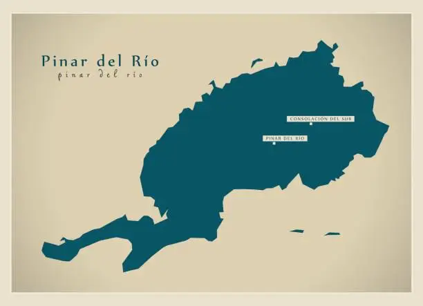 Vector illustration of Modern Map - Pinar del Rio CU