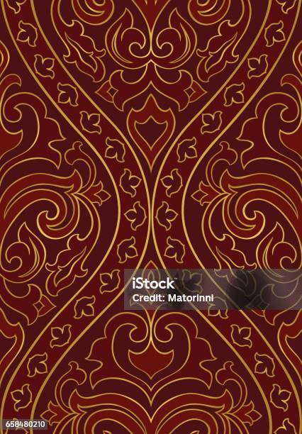 Ornamental Red Pattern Stock Illustration - Download Image Now - Abstract, Arabic Script, Arabic Style