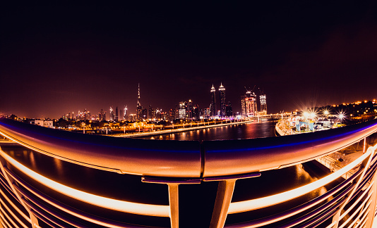 Dubai’s Modern Skyline from Newly Built Dubai Canal Bridge