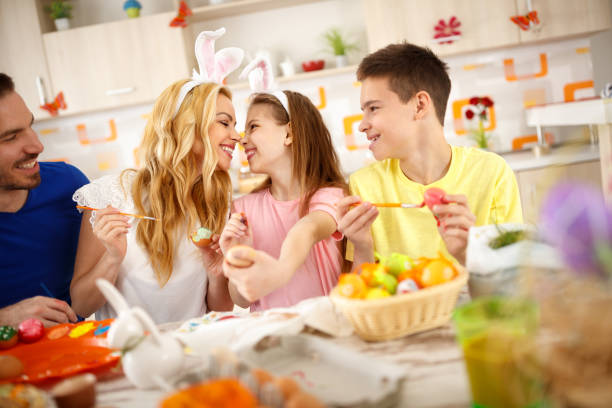 istock Painting eggs in pleasant atmosphere 658487972