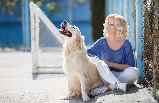 Young Beautiful Blonde With The Dog Breed Golden Retriever Stock Photo - Download Image Now - iStock Young Beautiful Blonde With The Dog Breed Golden Retriever Stock Photo - Download Image Now - iStock