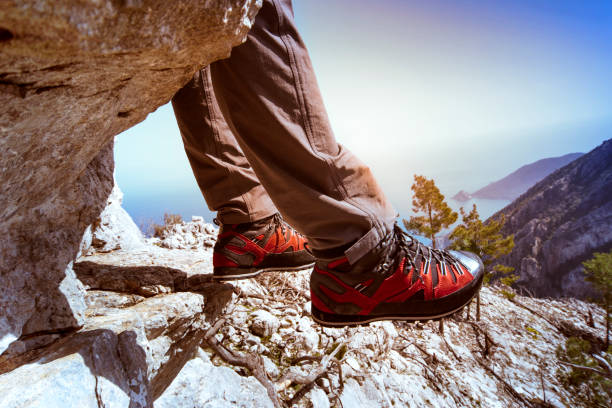 istock A man on foot hike in the mountains. 658493886