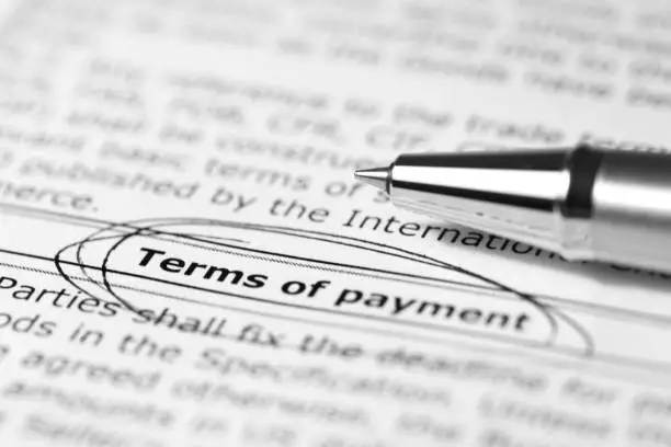 Photo of Terms of payment.