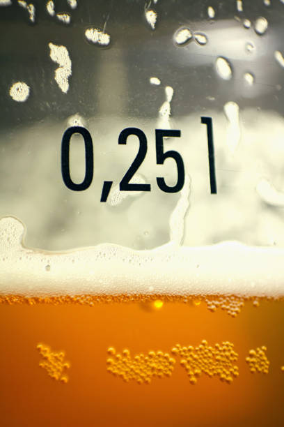 Beer in a glass with a mark