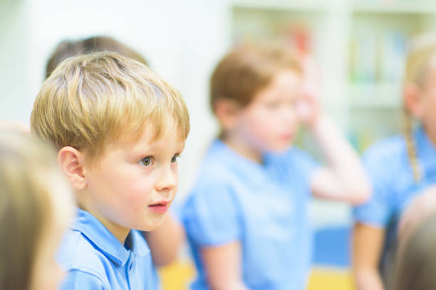 Education UK Primary School Music Lesson stock photo