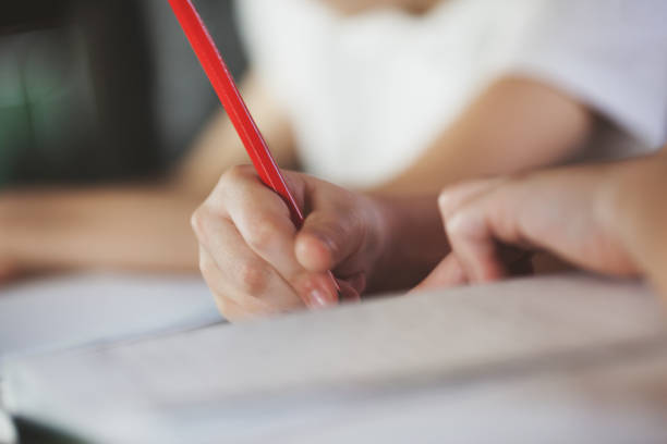istock Beautiful schoolboy doing homework at home 658509550