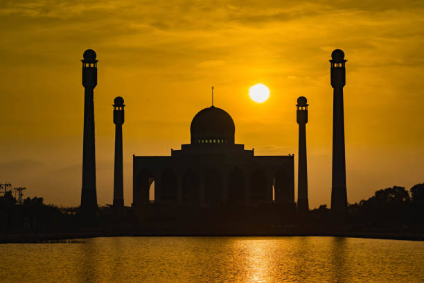 istock Beautiful mosque in sunset 658513468