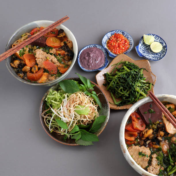 istock Vietnamese food, bun rieu and canh bun 658516410