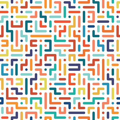 Color seamless geometric pattern. Vector endless background.