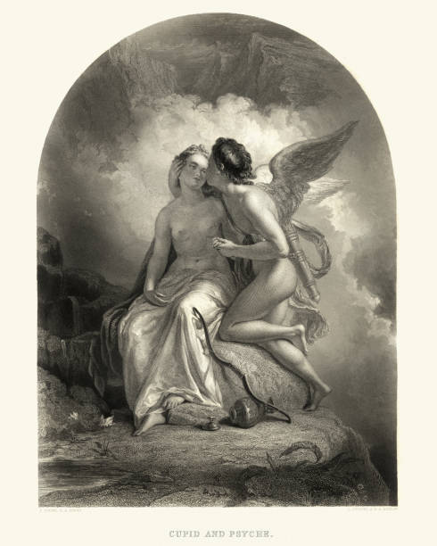 амур и психея - roman mythology stock illustrations