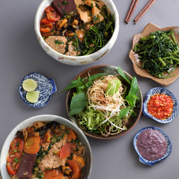 istock Vietnamese food, bun rieu and canh bun 658535670