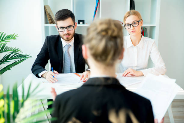istock Young woman on a job interview 658535886