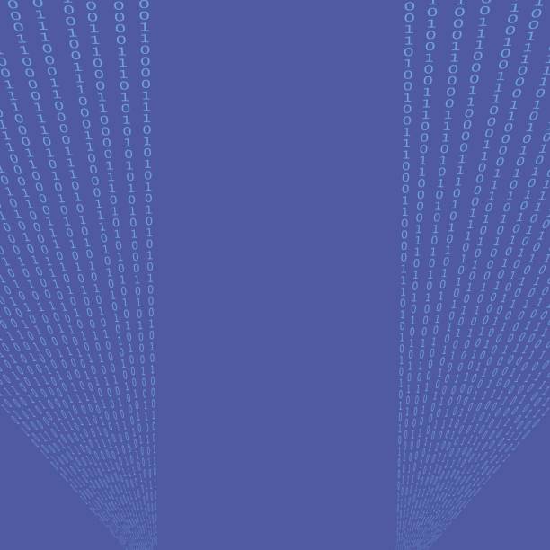 Binary Code Blue Background Binary Code Blue Background. Concept Numbers. Algorithm Decryption and Encoding. barcode printer stock illustrations