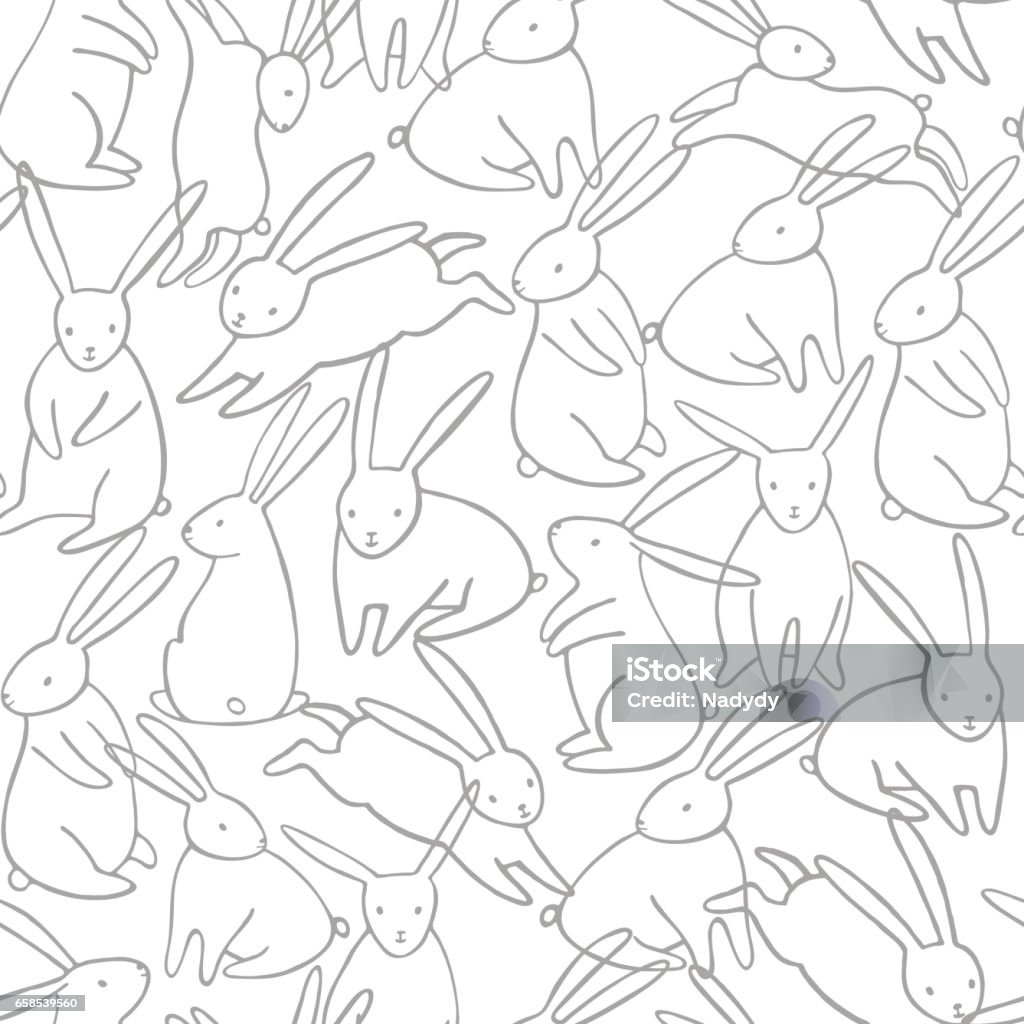 Pattern Associated With Rabbits Vector Rabbit Seamless Pattern Stock Illustration - Download Image Now ...