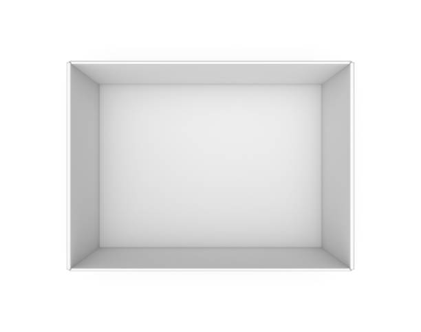 istock 3d rendering of a white blank rectangle box without a lid as seen from above 658549664