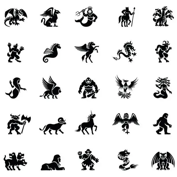 Vector illustration of Mythological characters