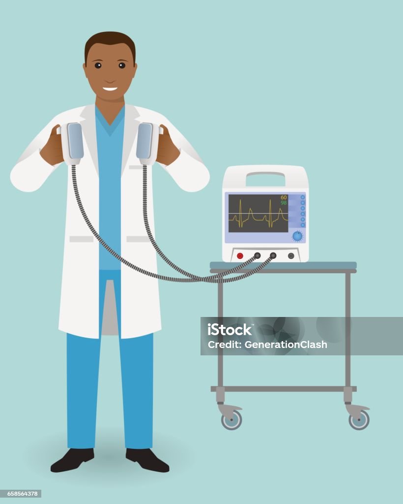 Bác Sĩ Cấp Cứu Với Máy Khử Rung Tim Trong Tay Đã Sẵn Sàng Để Ảnh ...