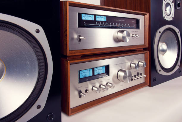 istock Amplifier, Tuner, Speakers Stereo Vintage Audio System 658567730