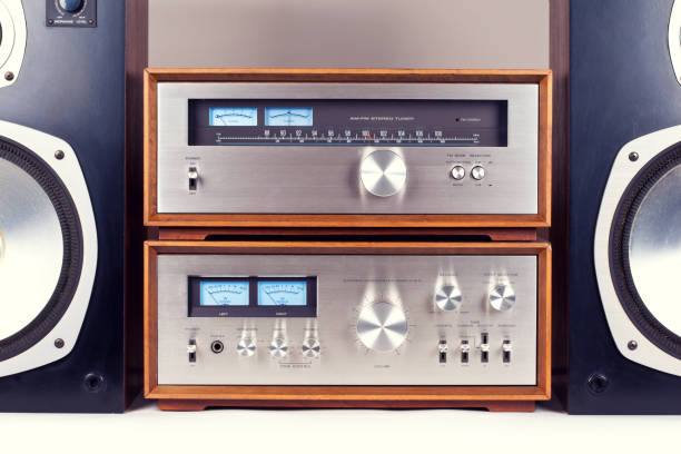 istock Amplifier, Tuner, Speakers Stereo Vintage Audio System 658567732