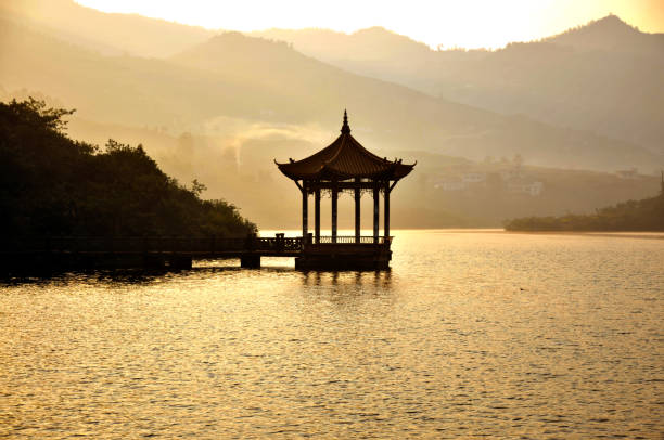 Pavilion in beautiful lake