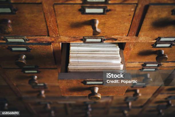 File Catalog Box Stock Photo - Download Image Now - Library, Catalog, Card File