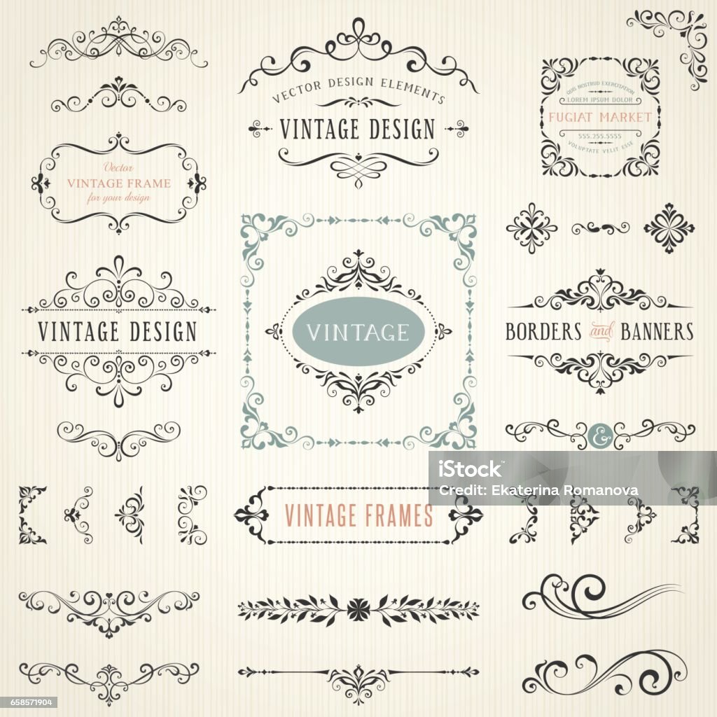 Design fleuri Elements_06 - clipart vectoriel de D'autrefois libre de droits