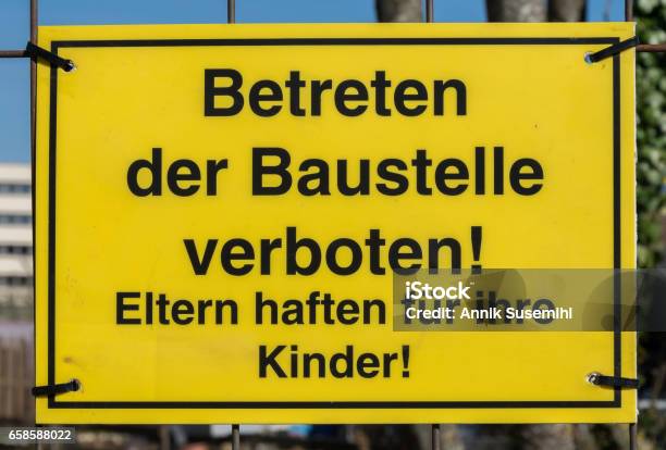 Traffic Signs Of Daily Life In Germany Stock Photo - Download Image Now - City, City Street, Emergence