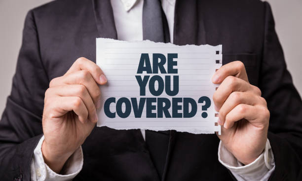 are you covered? - insurance imagens e fotografias de stock