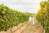 Mature couple in vineyard