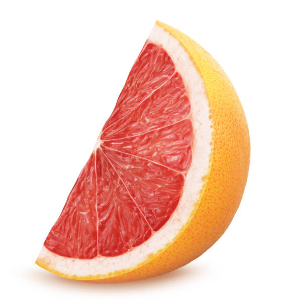 istock Slice of grapefruit isolated on white background 658605764
