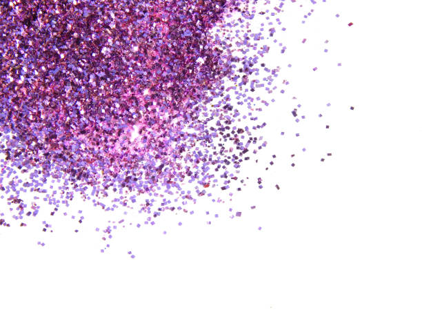 istock Purple glitter sparkles on white background 658609256