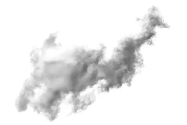 Photo of cloud and smoke isolated on white, background and texture