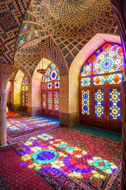Mosaic in Nasir ol Molk Mosque - Pink Mosque in Shiraz Iran
