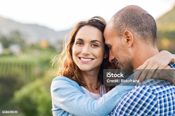 Mature Romantic Couple Stock Photo - Download Image Now - Couple - Relationship, Happiness, Women