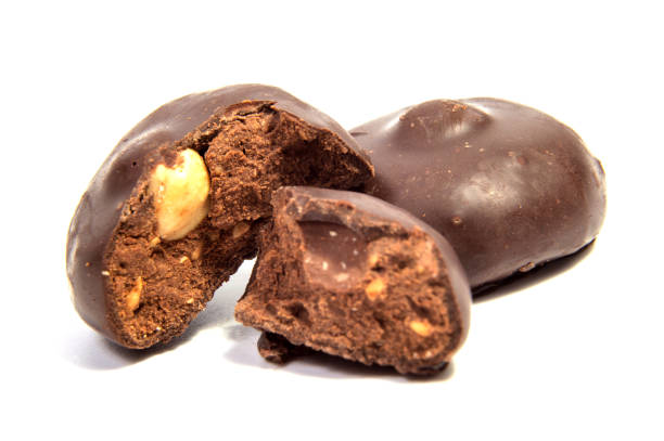 istock Chocolate candies isolated on white background. 658625116