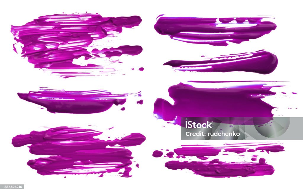 Abstract acrylic color brush strokes blots. Collection. Isolated. Abstract Stock Photo